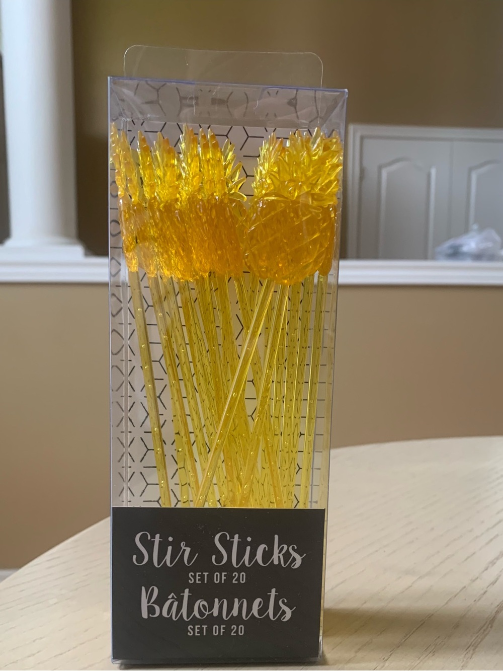 ☀️SUMMER CLEARANCE ITEM☀️ NWT 7” Stir Sticks Set of 20 - Yellow Pineapple